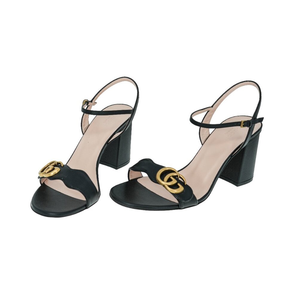 Gucci GG Marmont Leather Mid-heel Sandals - Picture 2 of 11